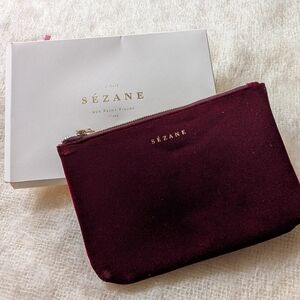 New Sezane Velvet Travel Pouch